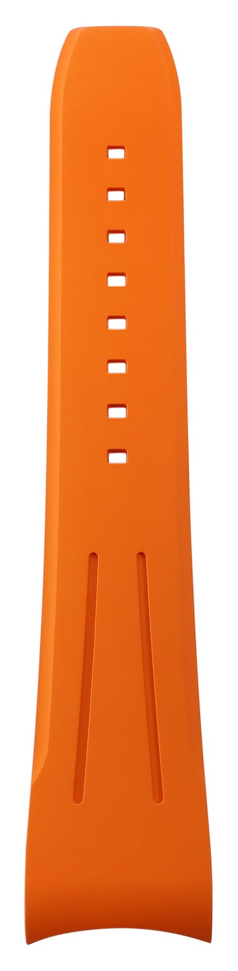 FKM Kautschuk-Uhrenarmband, Dornschließe, 22 mm, orange, (FKM= Fluorelastomer-Kautschuk)