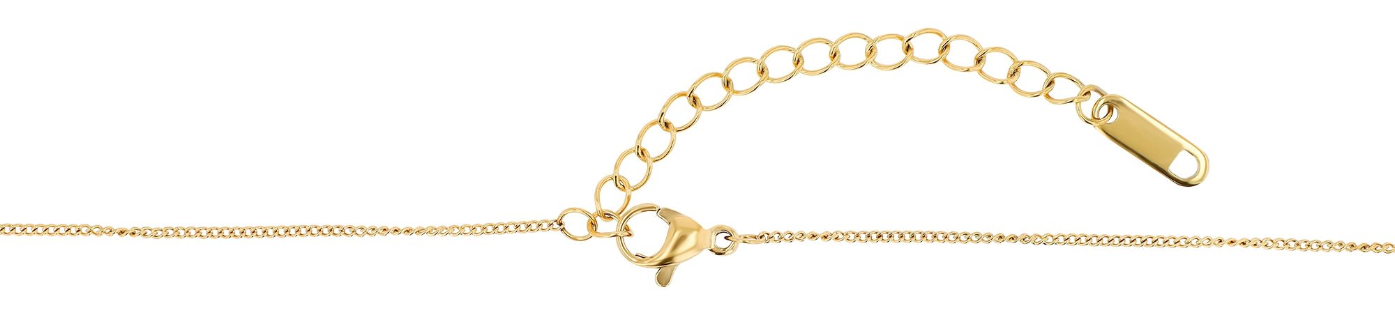 "Circola", Akzent Halskette aus Edelstahl, runder Anhänger Ø 15 mm, goldfarben