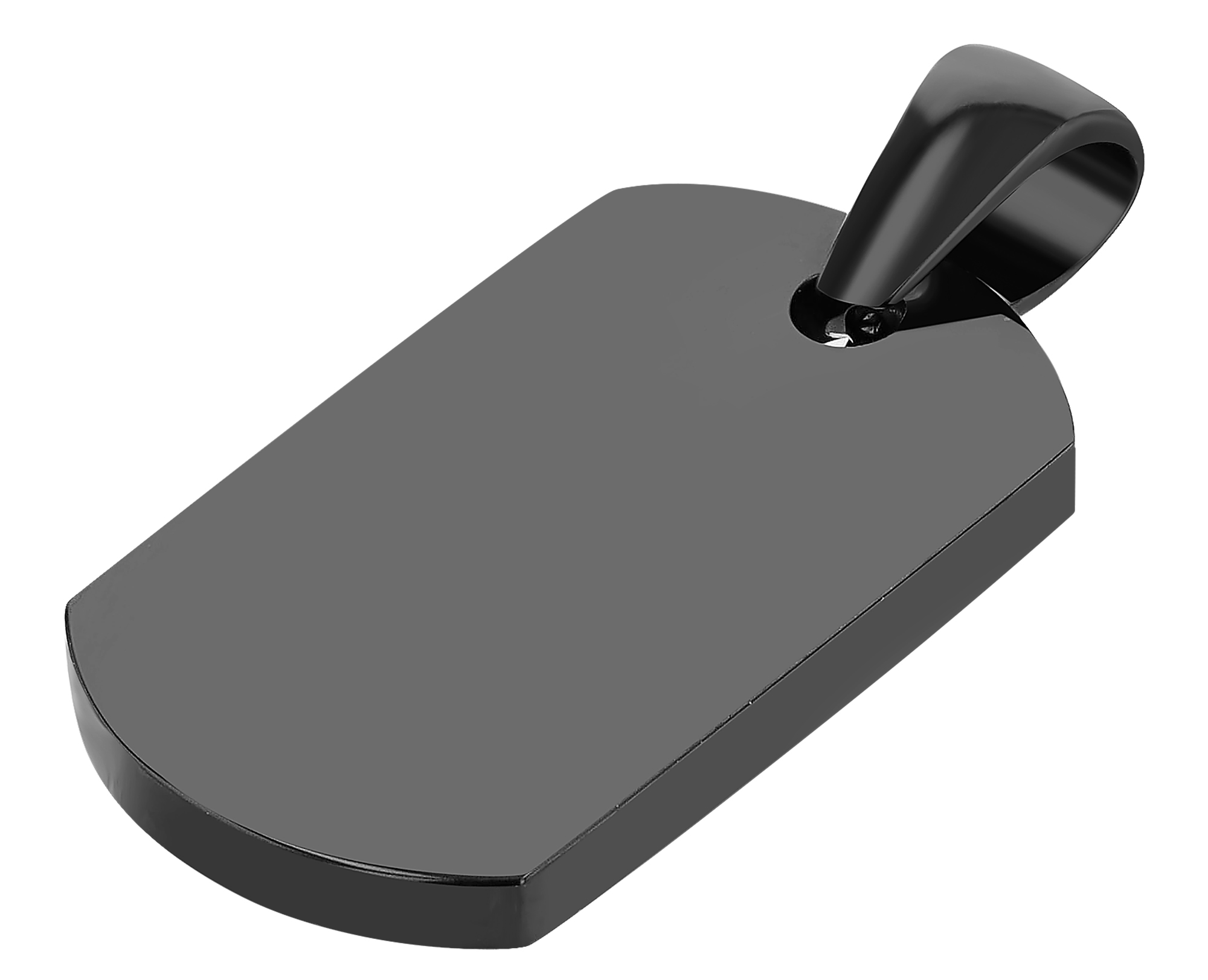 "Dorgo", Edelstahlanhänger, Dog Tag, gravierbar, schwarz
