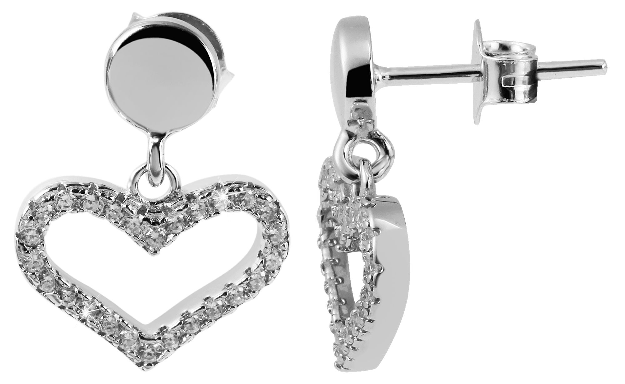 925/- Echt Silber Schmuckset "Samia" mit Ohrring und Anhänger, 925/rhodiniert