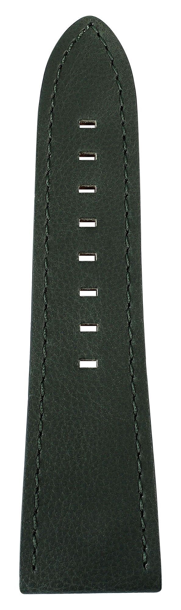 Echtleder-Uhrenarmband "super-soft", dunkelgrün, Naht, 22 mm
