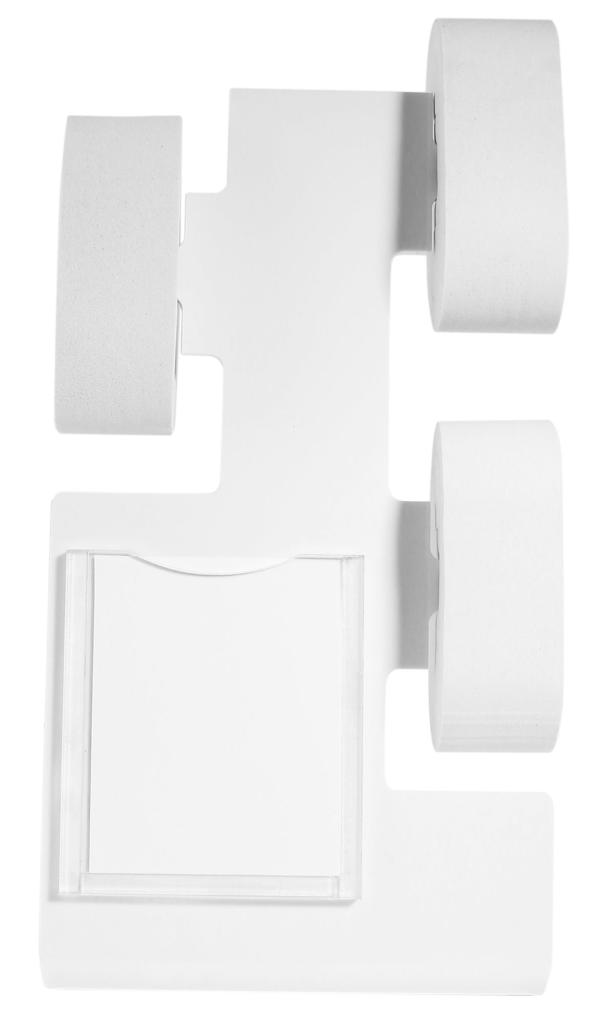 Uhrendisplay für 3 Uhren (Dekoserie Shiny) mit Werbefläche, Kunststoff, 22 cm, weiß