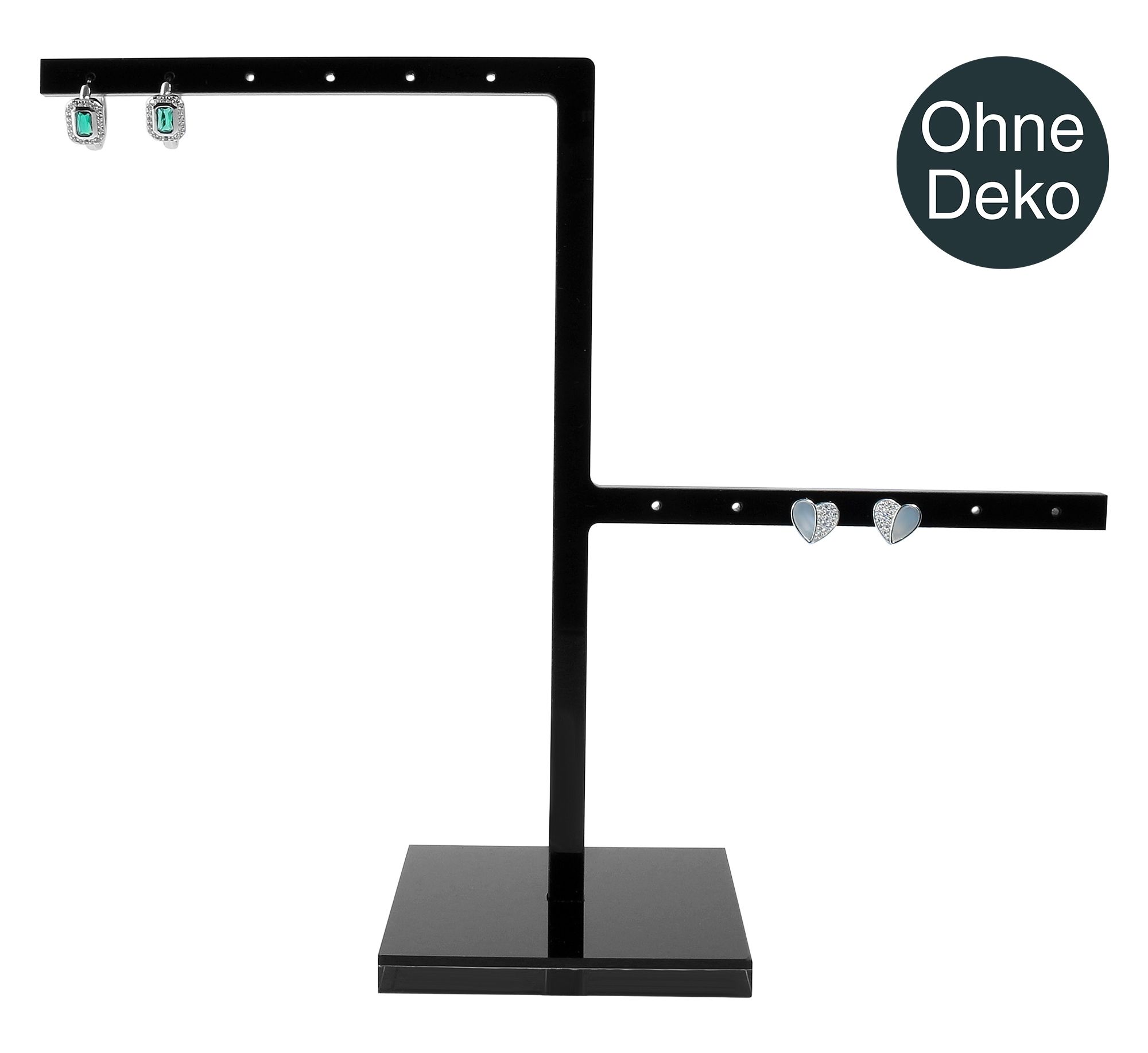 Acryl Aufsteller für 6 Paar Ohrringe(Dekoserie Glossy), schwarz