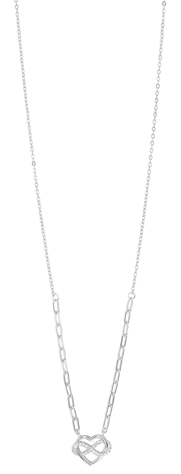 "Susa" 925/- Echt Silber Kette mit Anhänger, Herz, Zirkonia, rhodiniert
