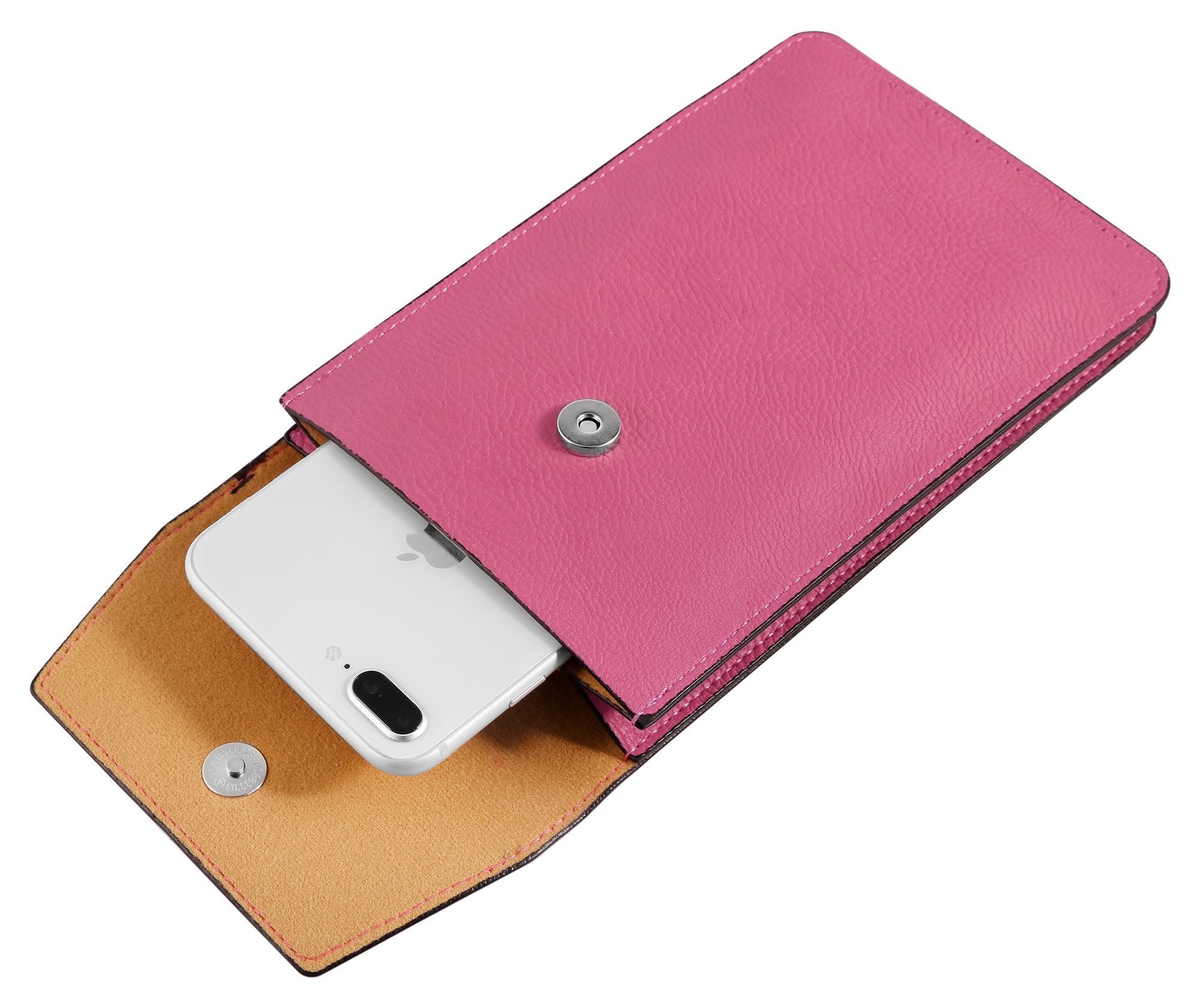 Handyumhängetasche Lederimitation, geeignet für iPhone 12, pink