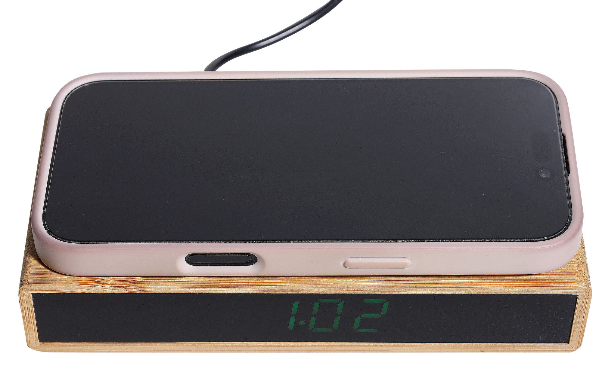 Atlanta Netz-Wecker (Wireless-Charging, 3 Alarmzeiten) Bambus/ braun