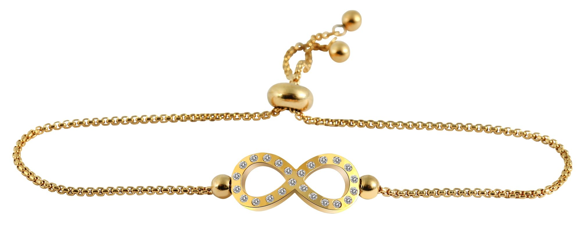 Akzent Infinity-Armband, Edelstahl, Ionenplattiert, goldfarben