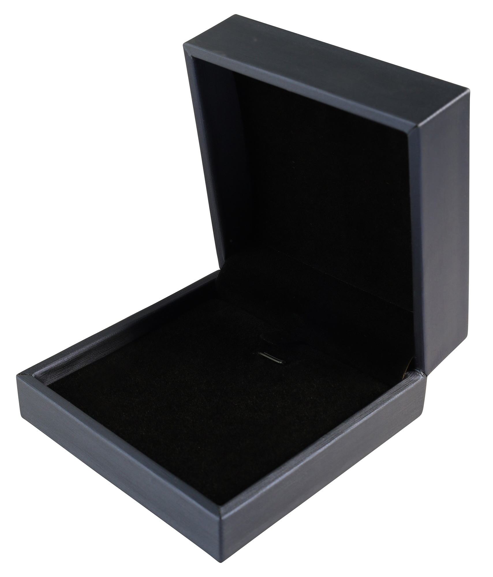 Edle Schmuck-Klappboxen (Ketten), Metallic-Blau & Samt schwarz – VE: 10 Stück