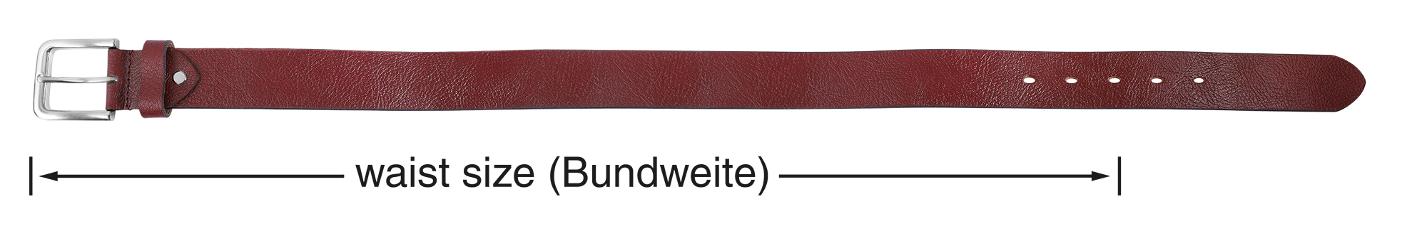 Leonardo Verrelli Echtleder Gürtel, dunkelrot, kürzbar, 80 cm