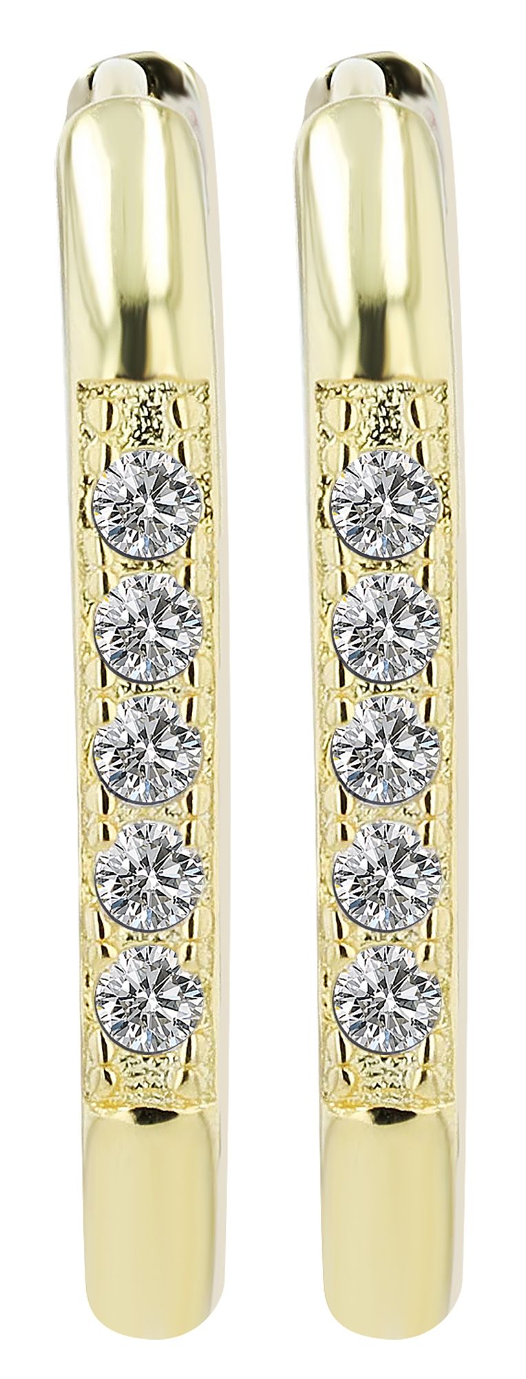 "Avya" 925/- Echt Silber, ovale Creolen, Zirkonia, vergoldet