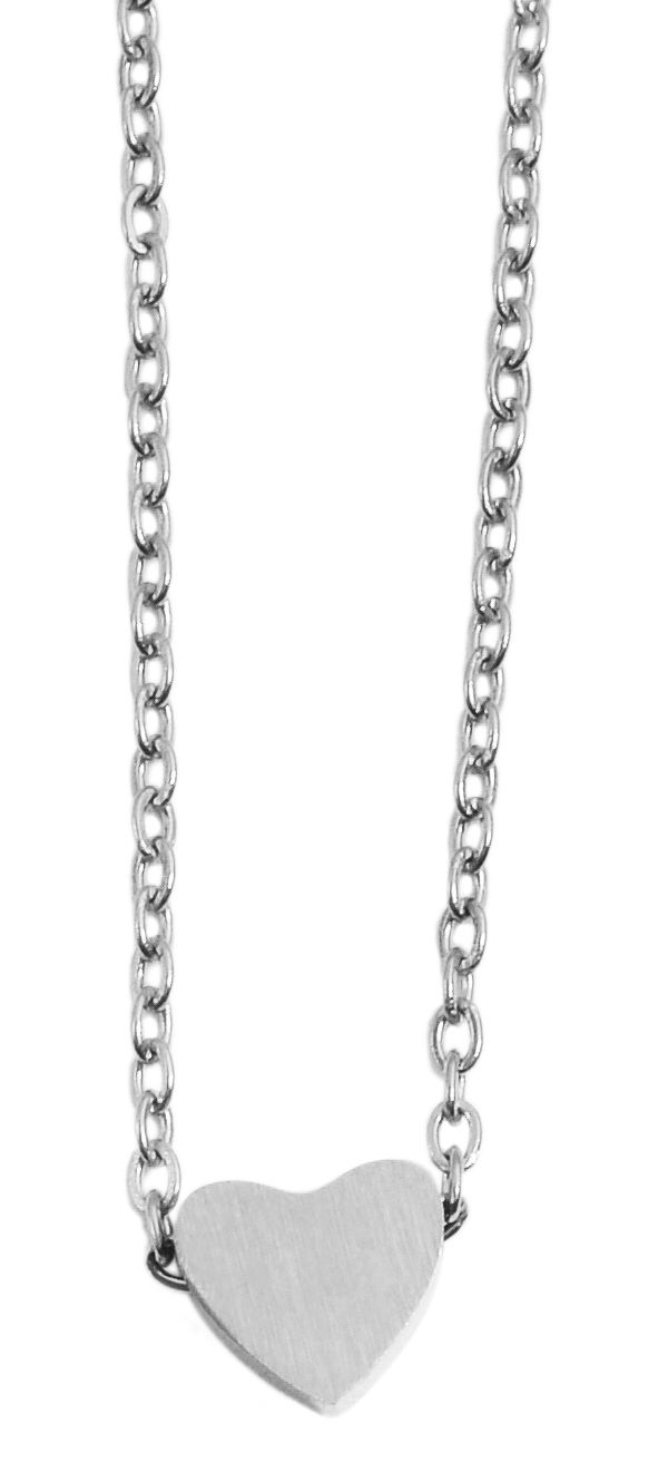Akzent Edelstahl Halskette mit Anhänger, Länge: 43+5cm, silberfarbig