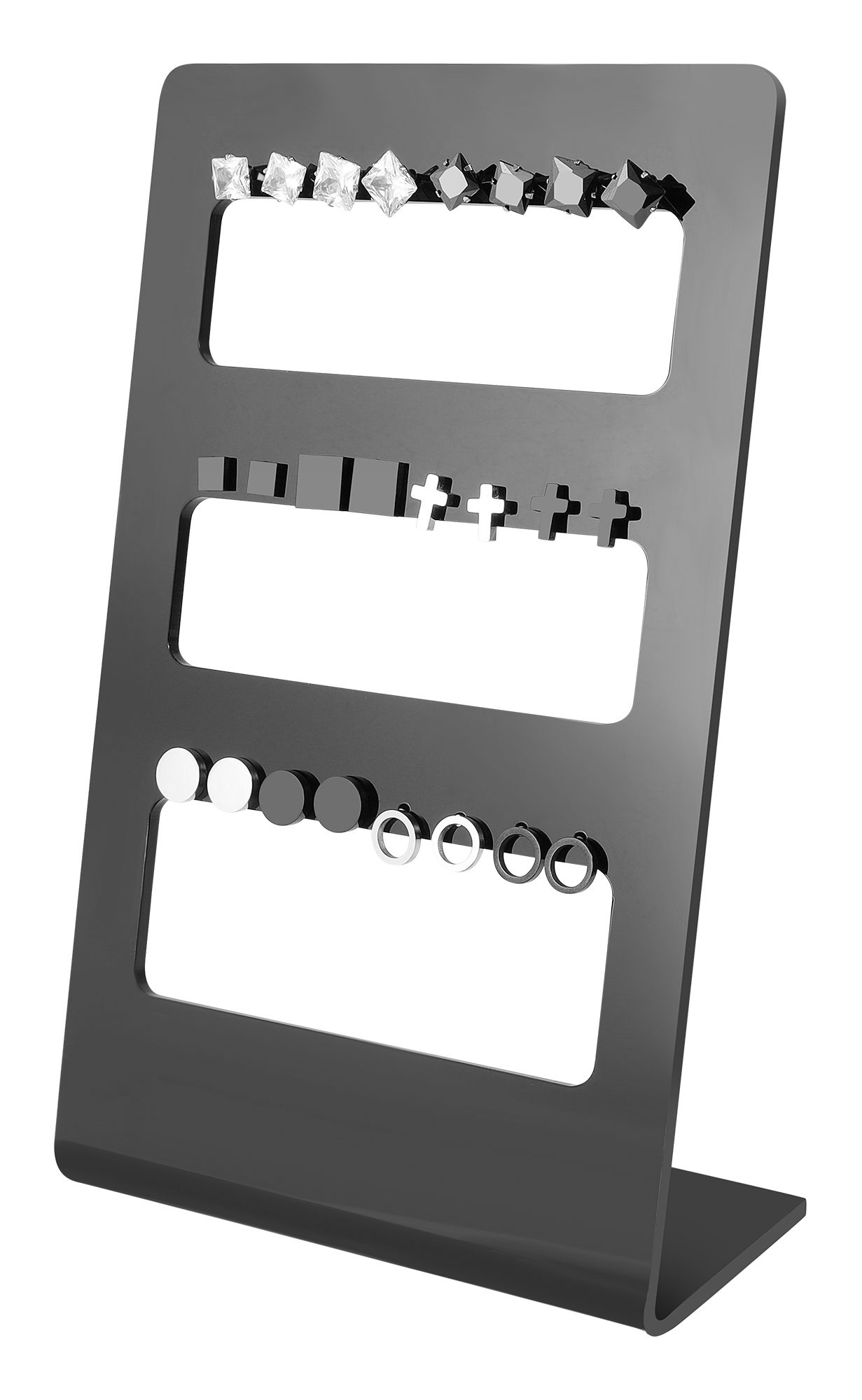 12er Set Ohrstecker mit Display, Herren, Edelstahl, verschiedene Modelle