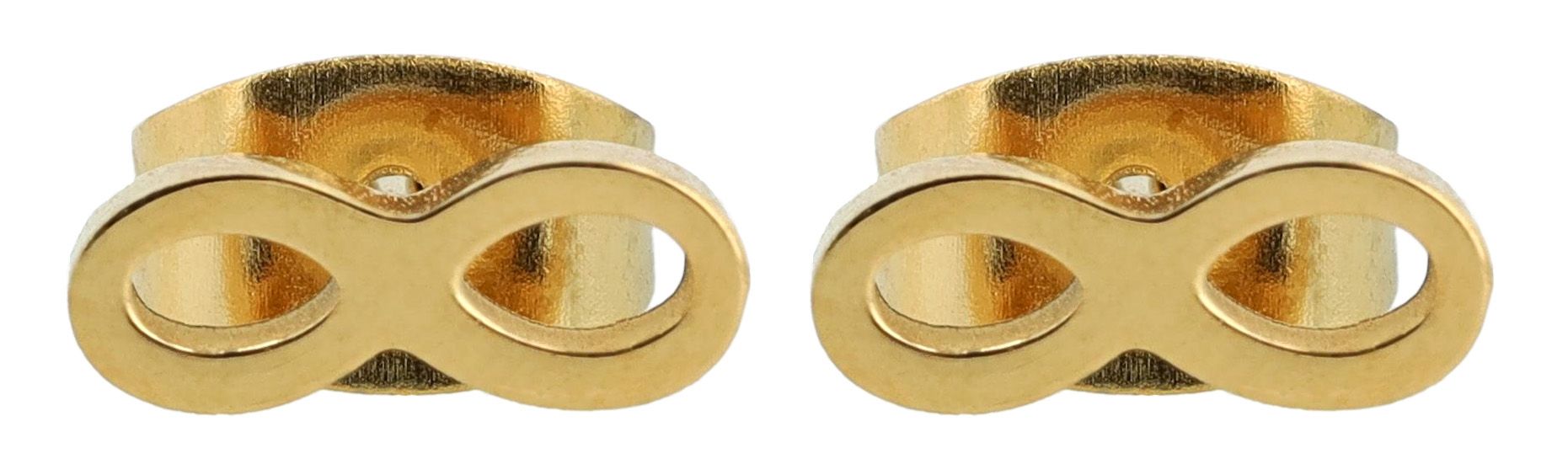 Akzent Infinity-Ohrstecker "Cyra", Edelstahl, 3 x 9 mm, goldfarben