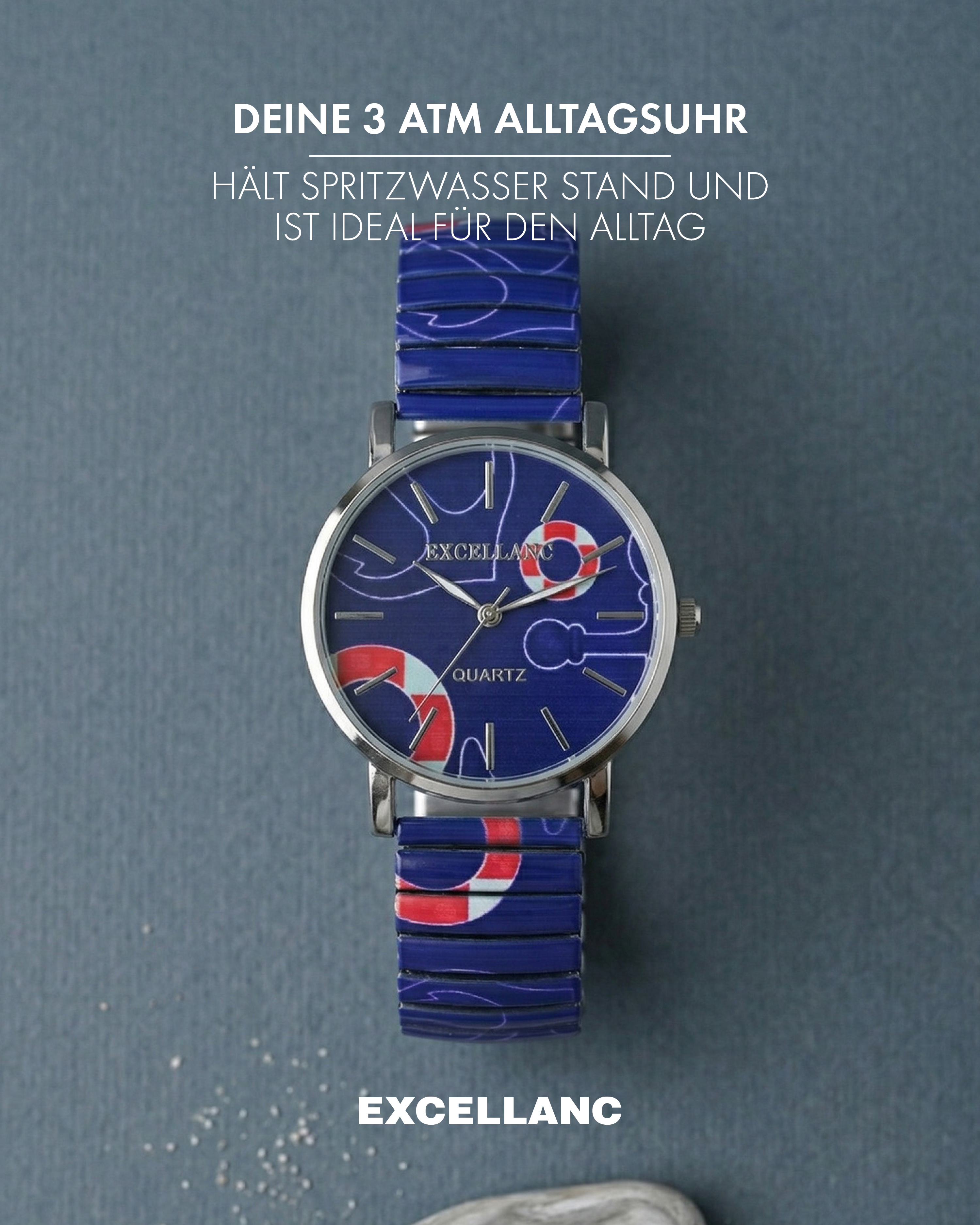 Excellanc Damenuhr mit Edelstahlzugband
