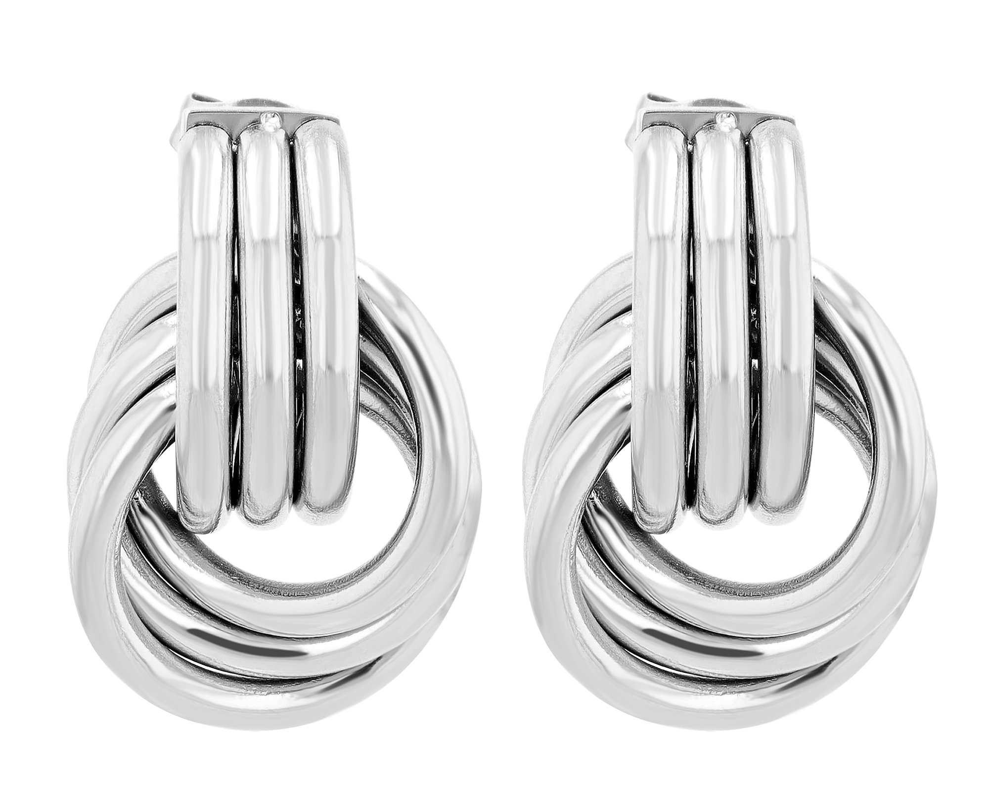 "Luisa" Edelstahl Ohrstecker, silberfarben, verschlungene Ring-Form