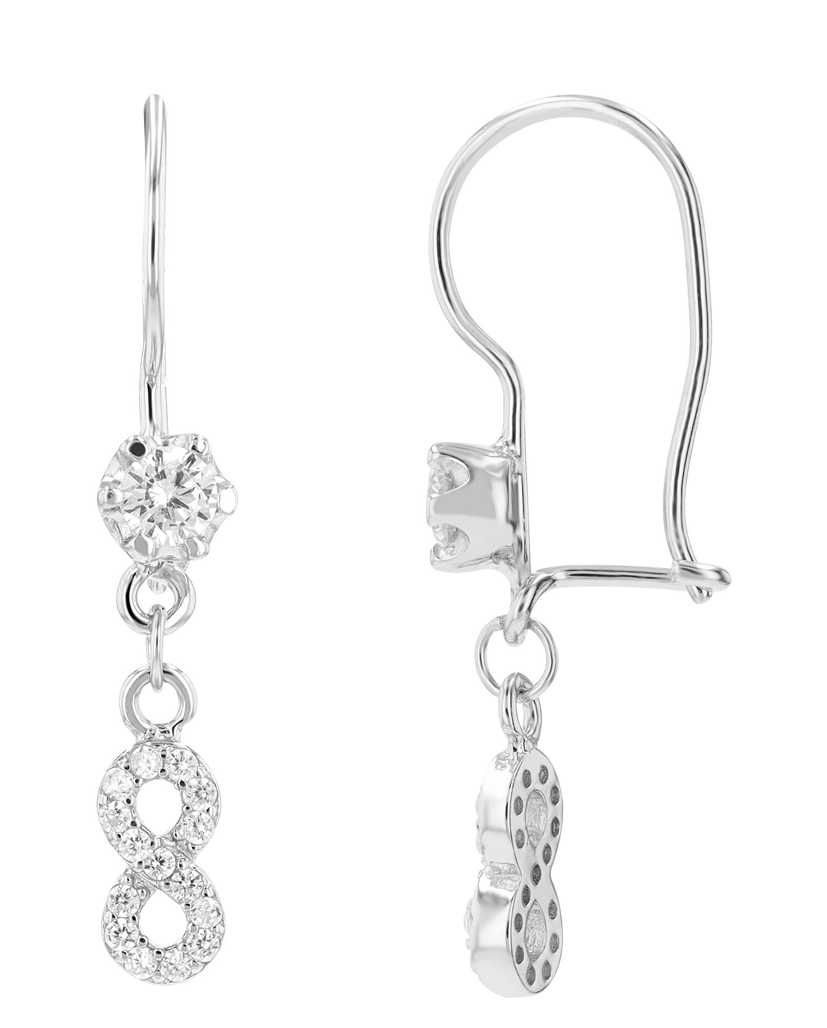 "Therese" - Infinity Ohrhänger aus 925/- Echt Silber und Besatz