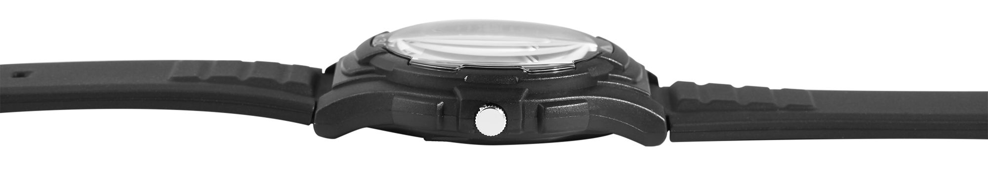 Q&Q Herrenuhr mit Resinband, Ø 40 mm, schwarz