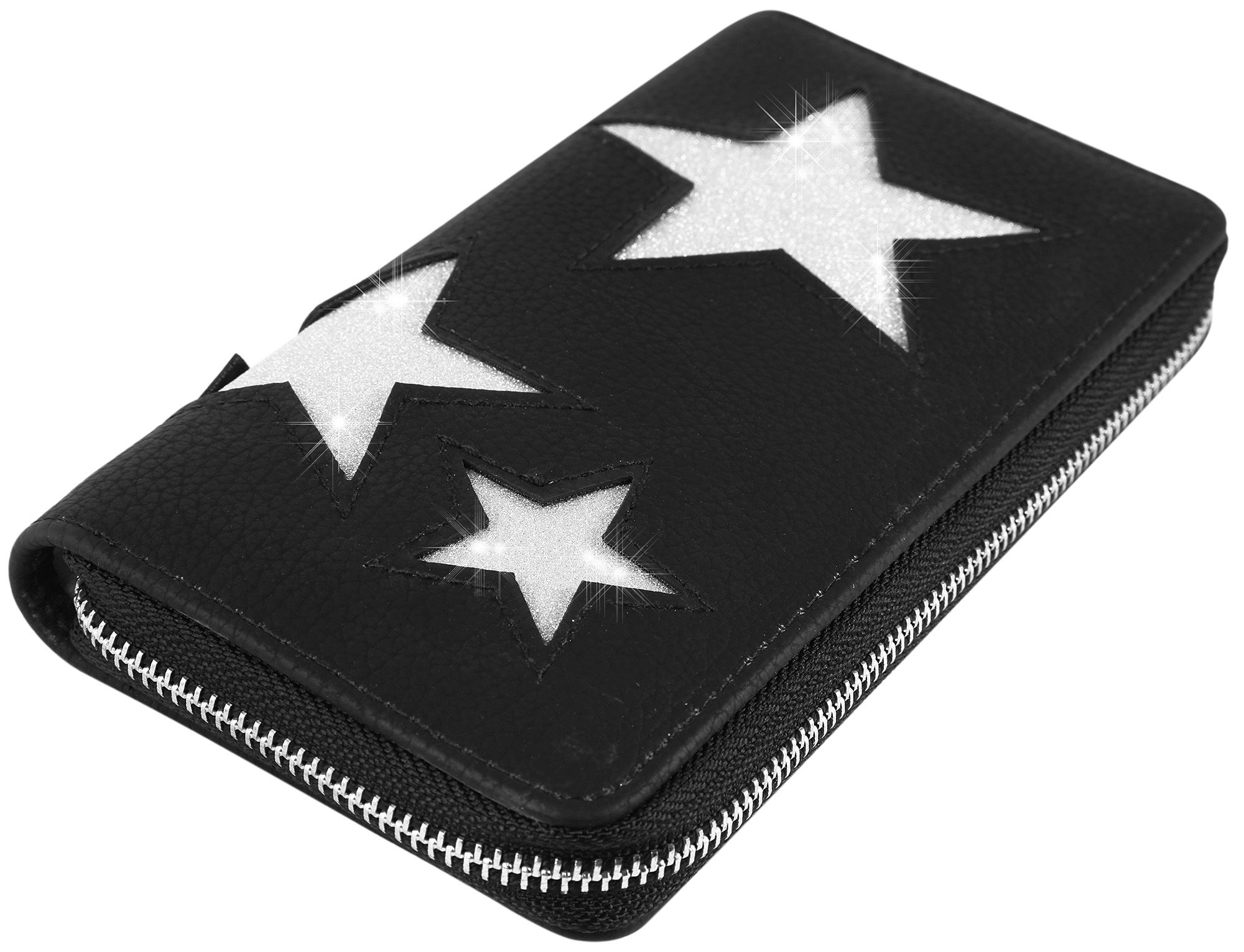 Cham Cham Damen Geldbörse aus Lederimitat in schwarz. Format 19 x 10 cm.