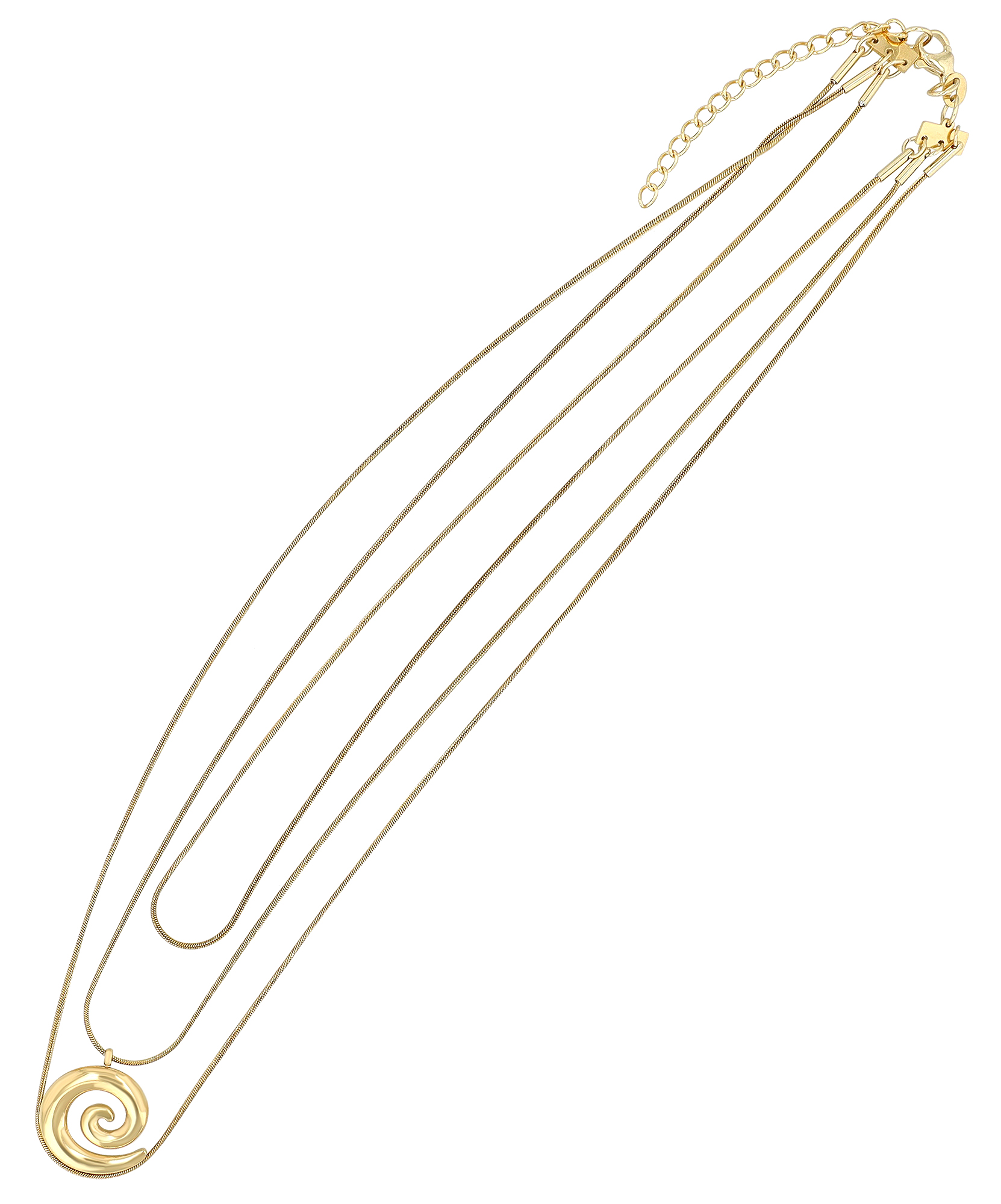 "Amita" Edelstahl Layering Kette (40/45/50+5cm) mit Spiral-Symbol, goldfarben