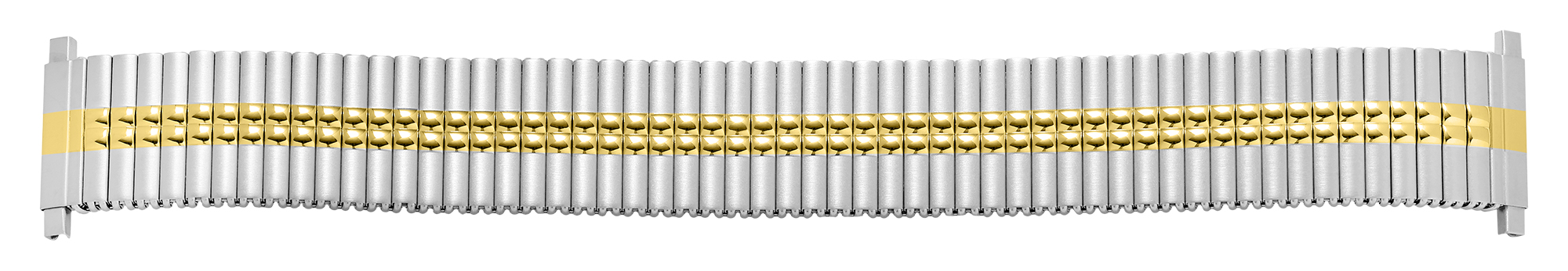 Edelstahl Zugarmband, bicolor, 18 mm