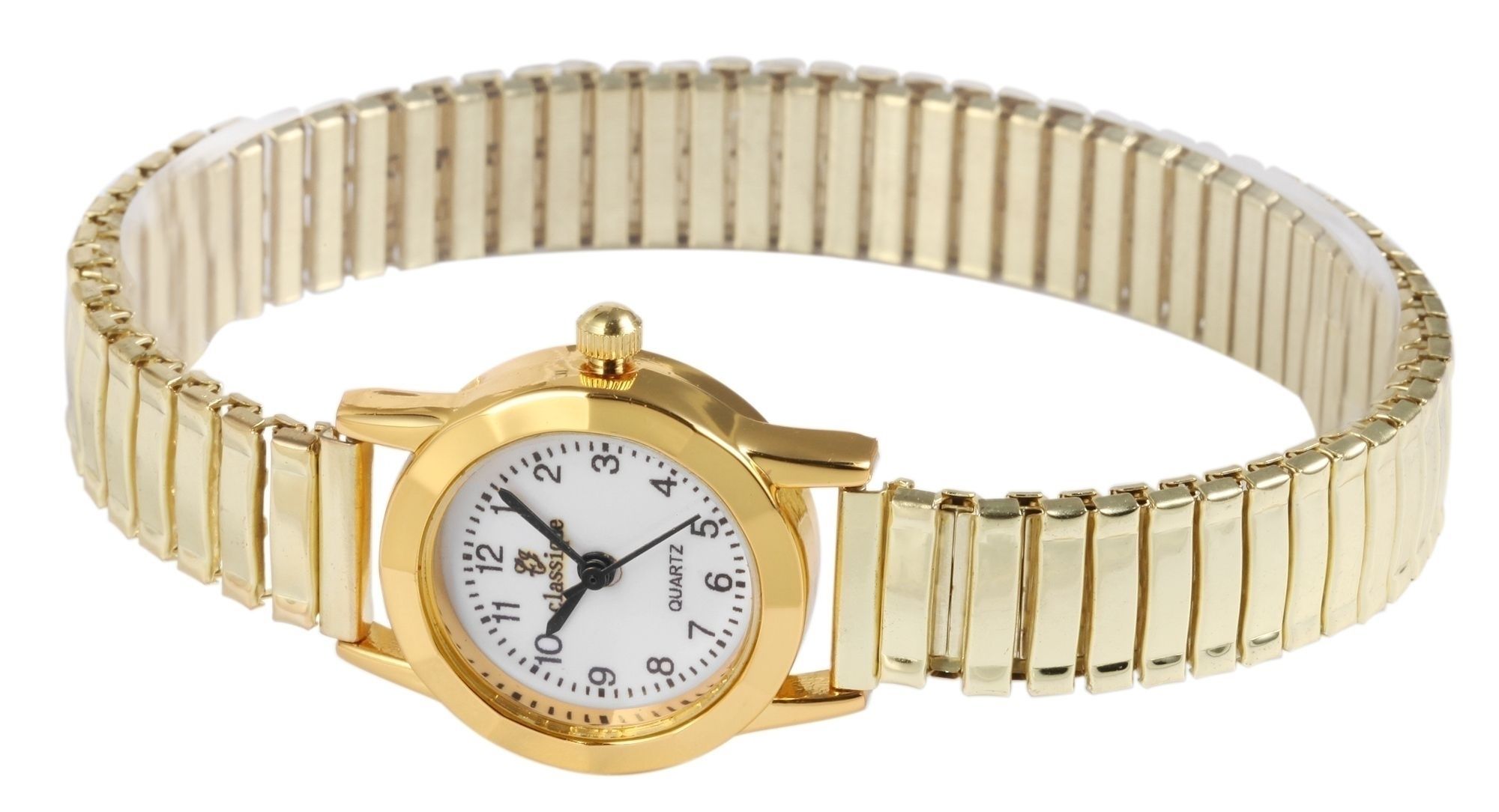 Classique Damenuhr mit Edelstahlzugarmband, goldfarben