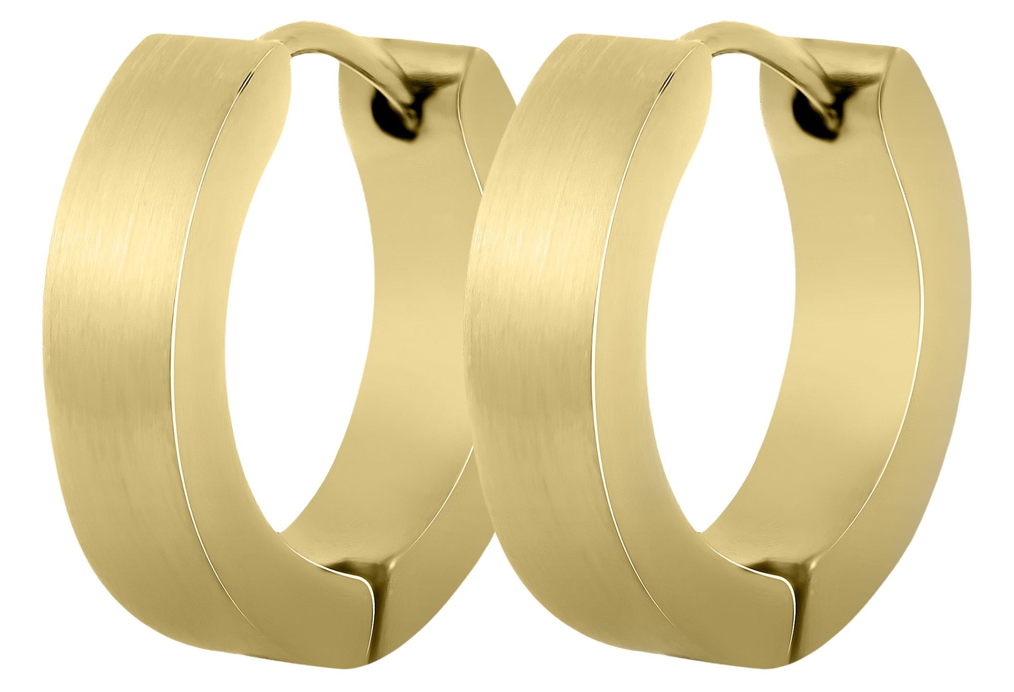 "Robyn" Akzent Edelstahl Klapp-Creolen,  Ø 12 mm/ 4 mm, goldfarben