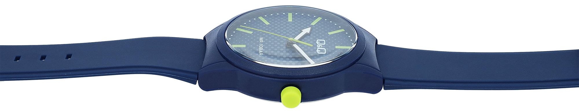 Q&Q Herren-/ Jugenduhr mit Silikonarmband, Ø 40 mm, dunkelblau (grün)