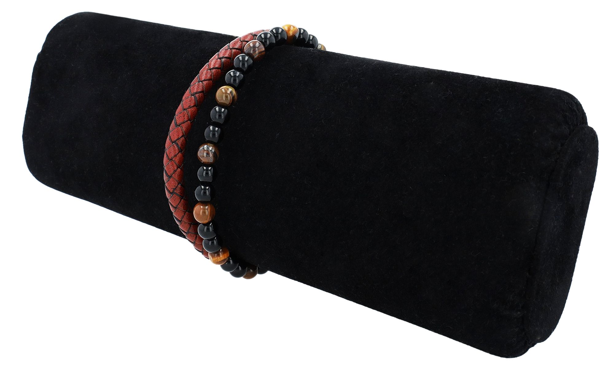 Akzent Echtleder Armband "Brennon" mit braunen Tigerauge