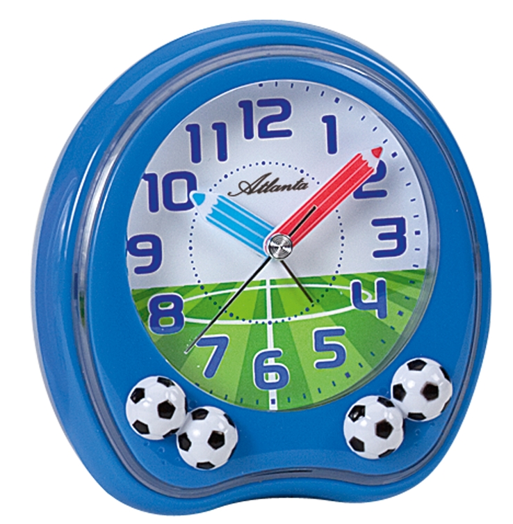 Quarz Kinderwecker mit Fußballmotiven