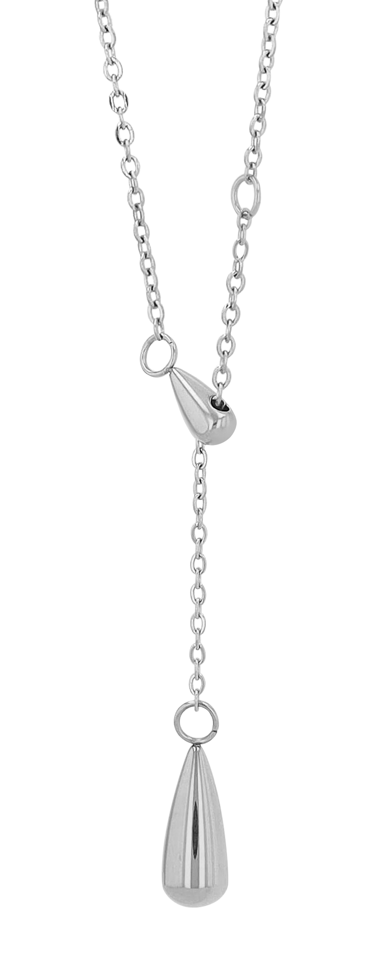 "Vittoria" Edelstahlkette mit variablen Anhänger, 47 - 51 cm + 5cm, silberfarben