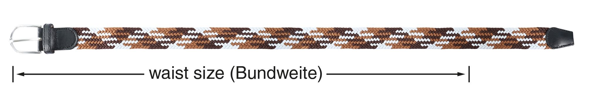 Flechtgürtel aus Textil, VE 12, 5x Gr. 95cm, 5x Gr. 105cm, 2x 115cm