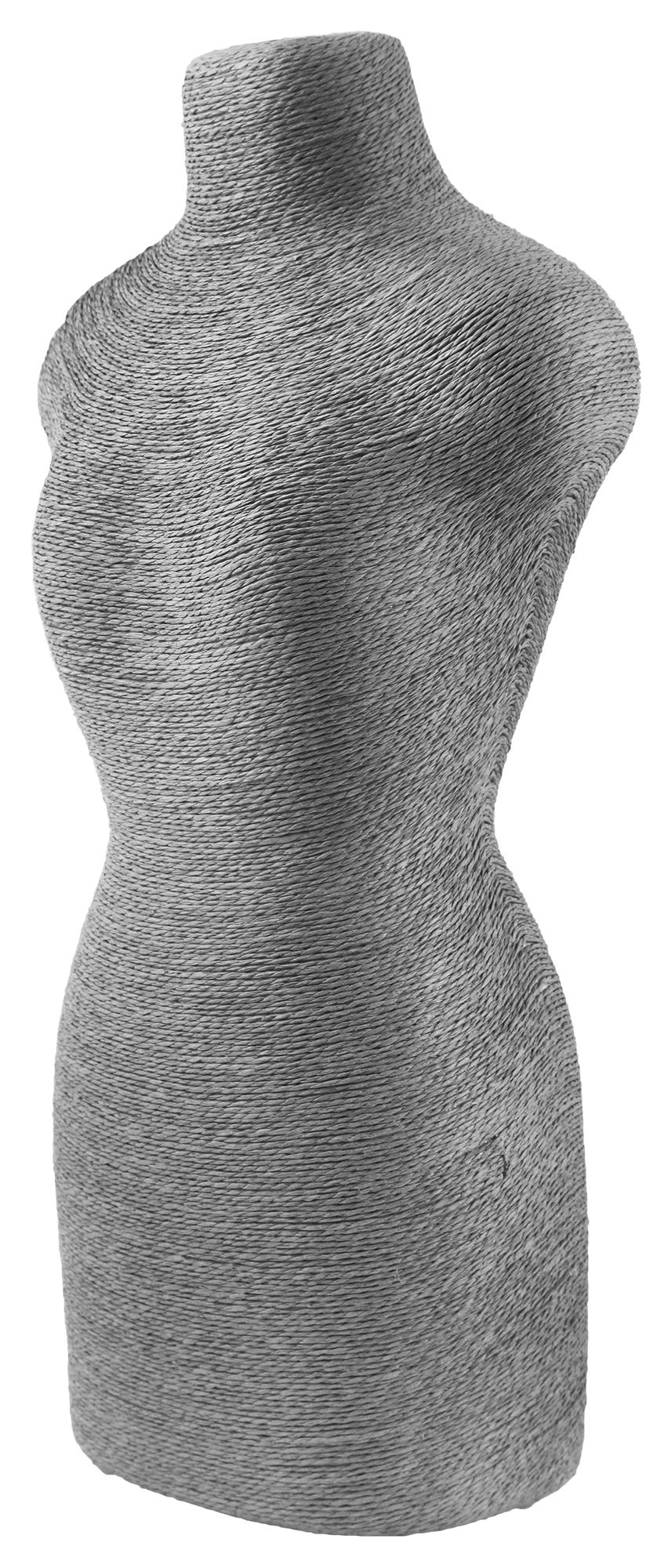 Büste, Bastfaser, grau, 40 cm x 20 cm x 11,5 cm