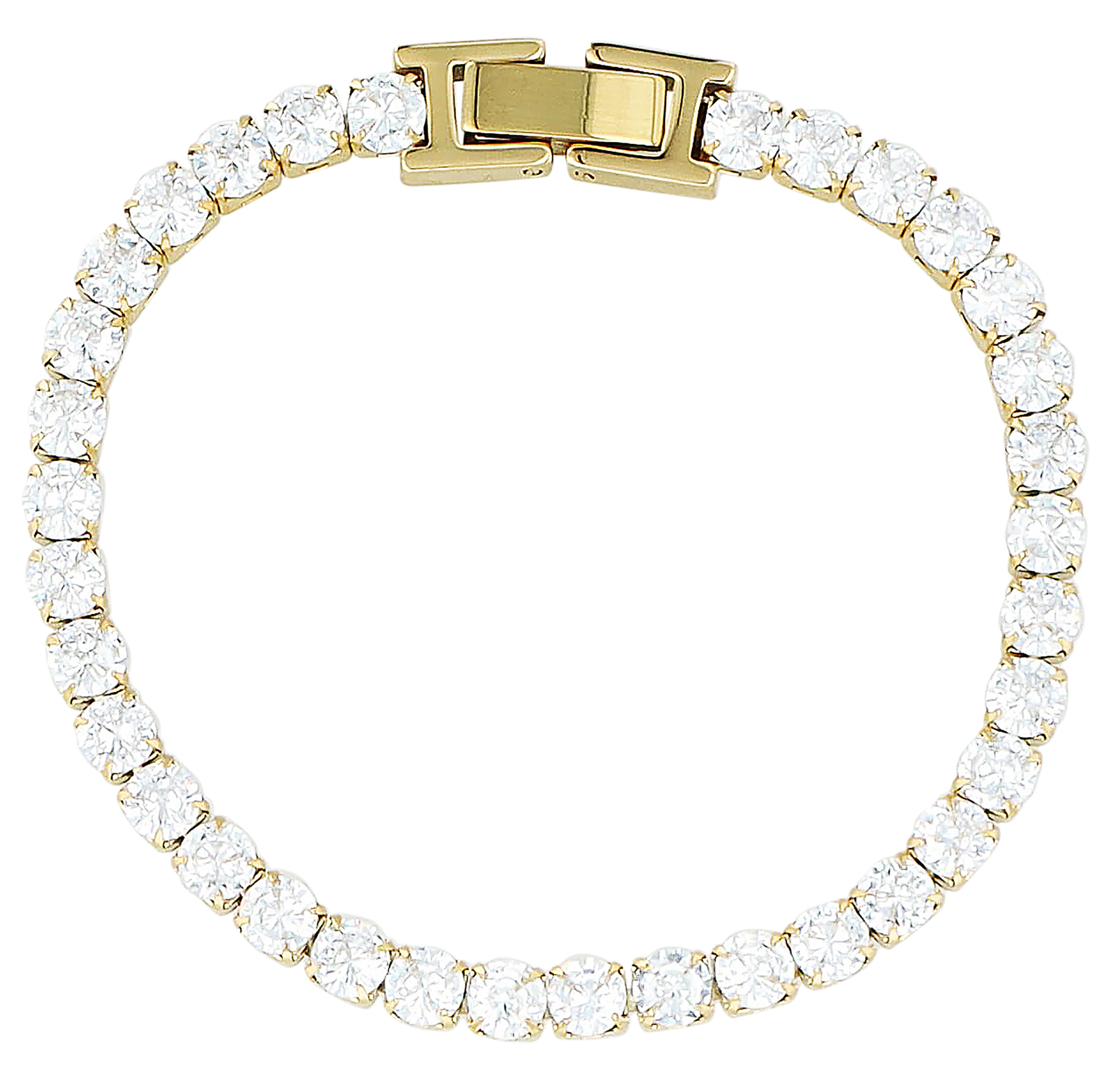 "Detta" Tennis-Armband Zirkonia, 16,5 + 2,5 cm, goldfarben