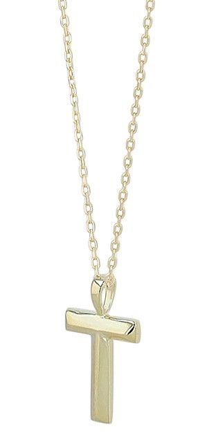 "Silia", 925/- Echt Silber Kette, Anhänger Kreuz, vergoldet
