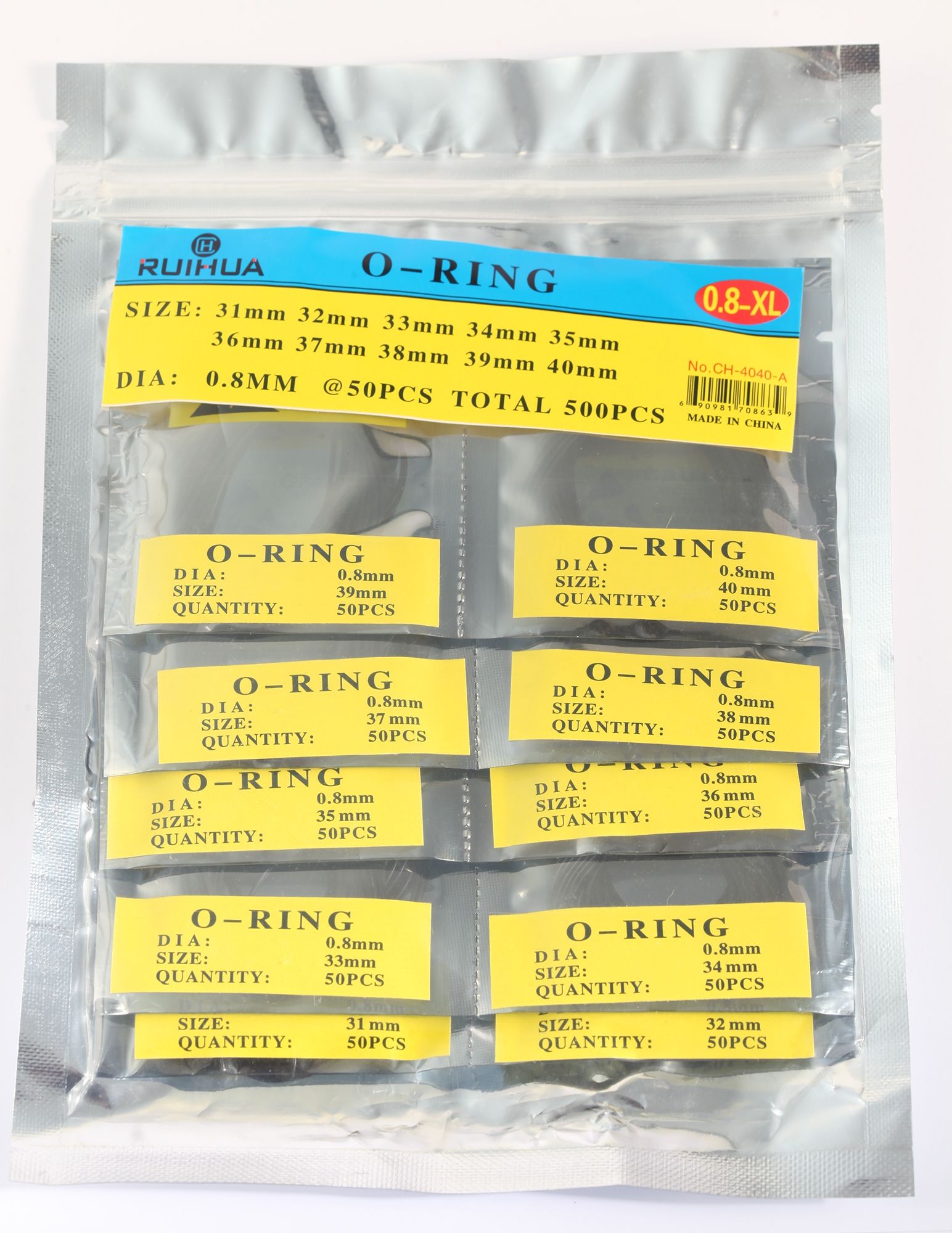 Dichtungsringe im Set für Gehäuseböden, 31 mm - 40 mm, Stärke 0,8 mm