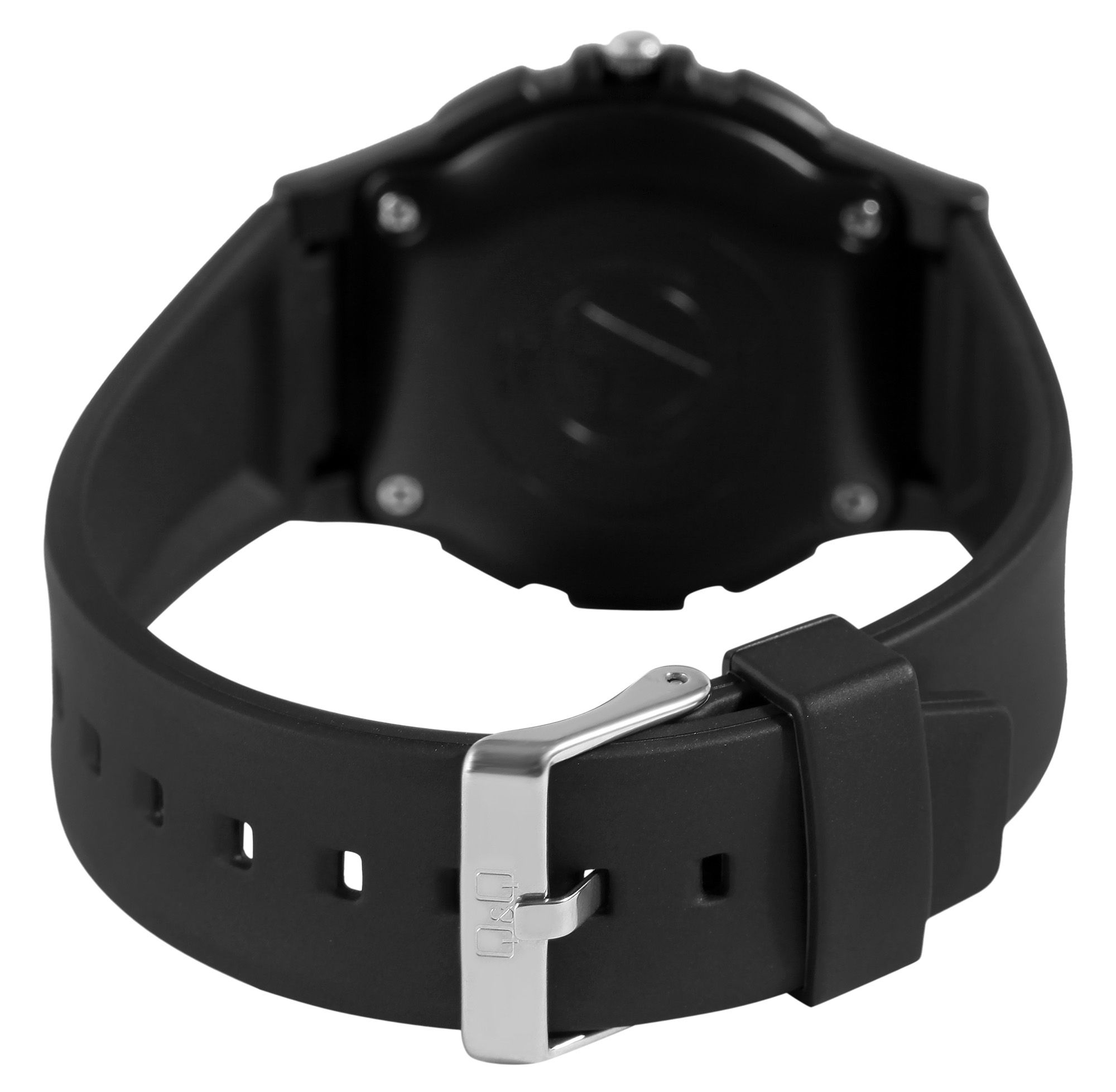 Q&Q Herrenuhr mit Silikonarmband, Ø 40 mm, schwarz/ weiß