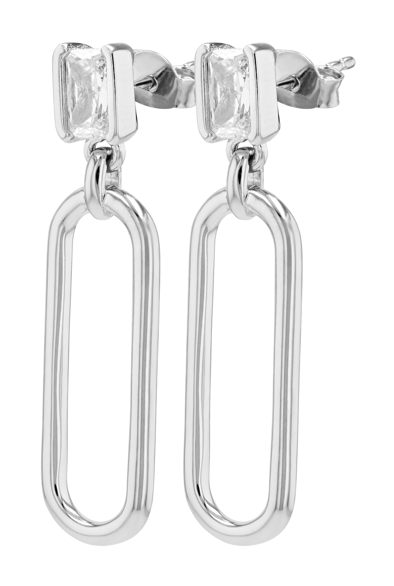 Sif Jakobs Jewellery 925/- Echt Silber Ohrstecker hängend "Roccanova Lungo", Zirkonia, rhod.