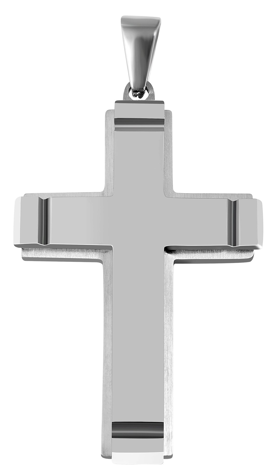 Akzent Anhänger, Kreuz, Edelstahl, massiv, silberfarben