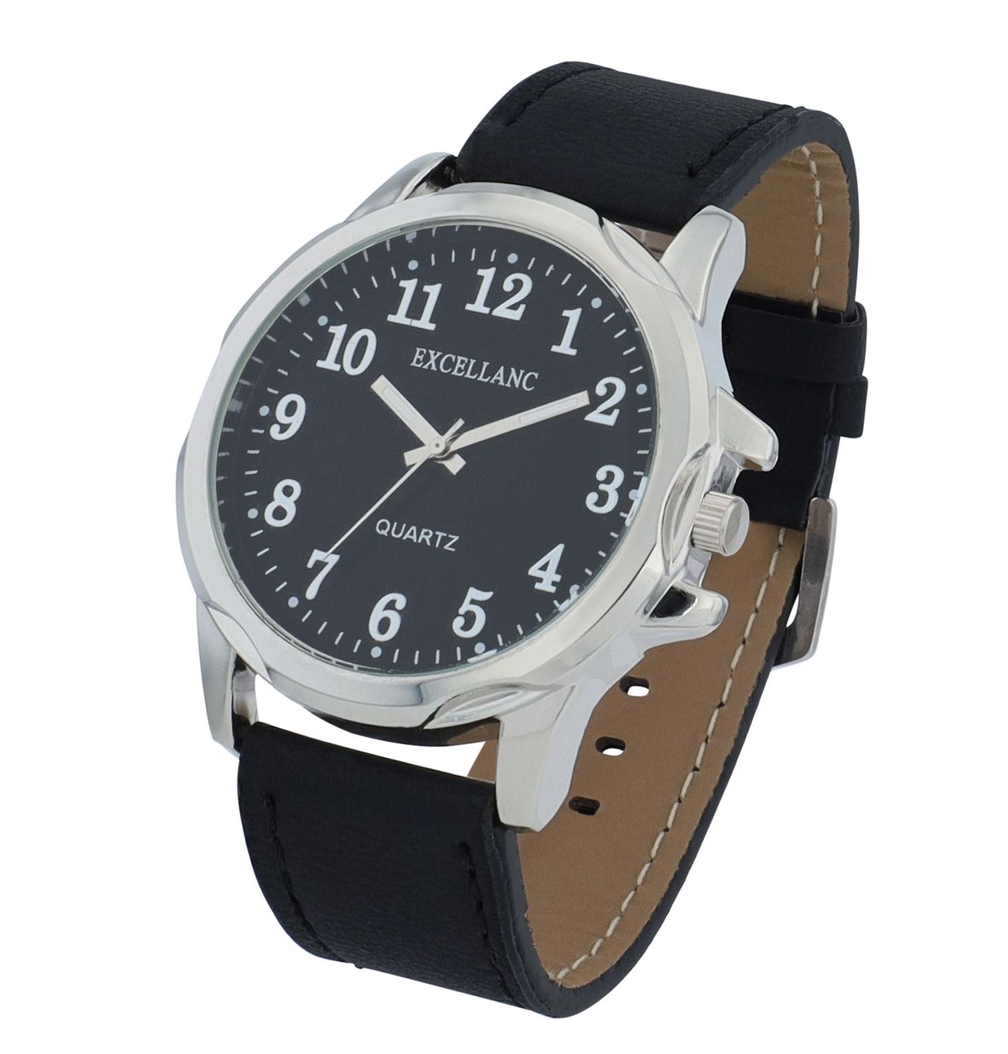 Excellanc Herrenuhr mit Lederimitationsarmband, verschiedene Farben