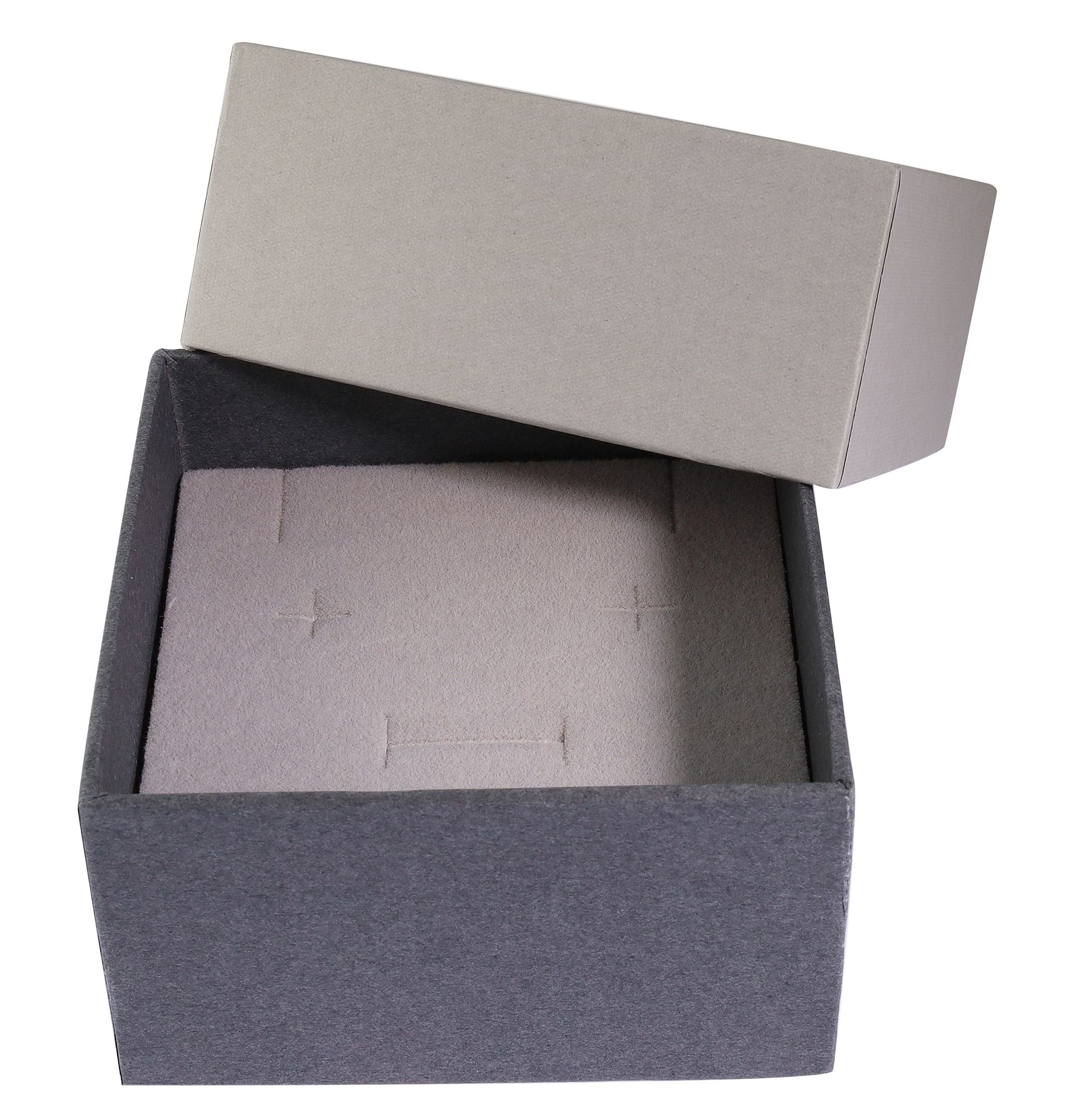 Schmuckboxen aus Pappe, VE 6, grau, 9 x 9 x 5 cm