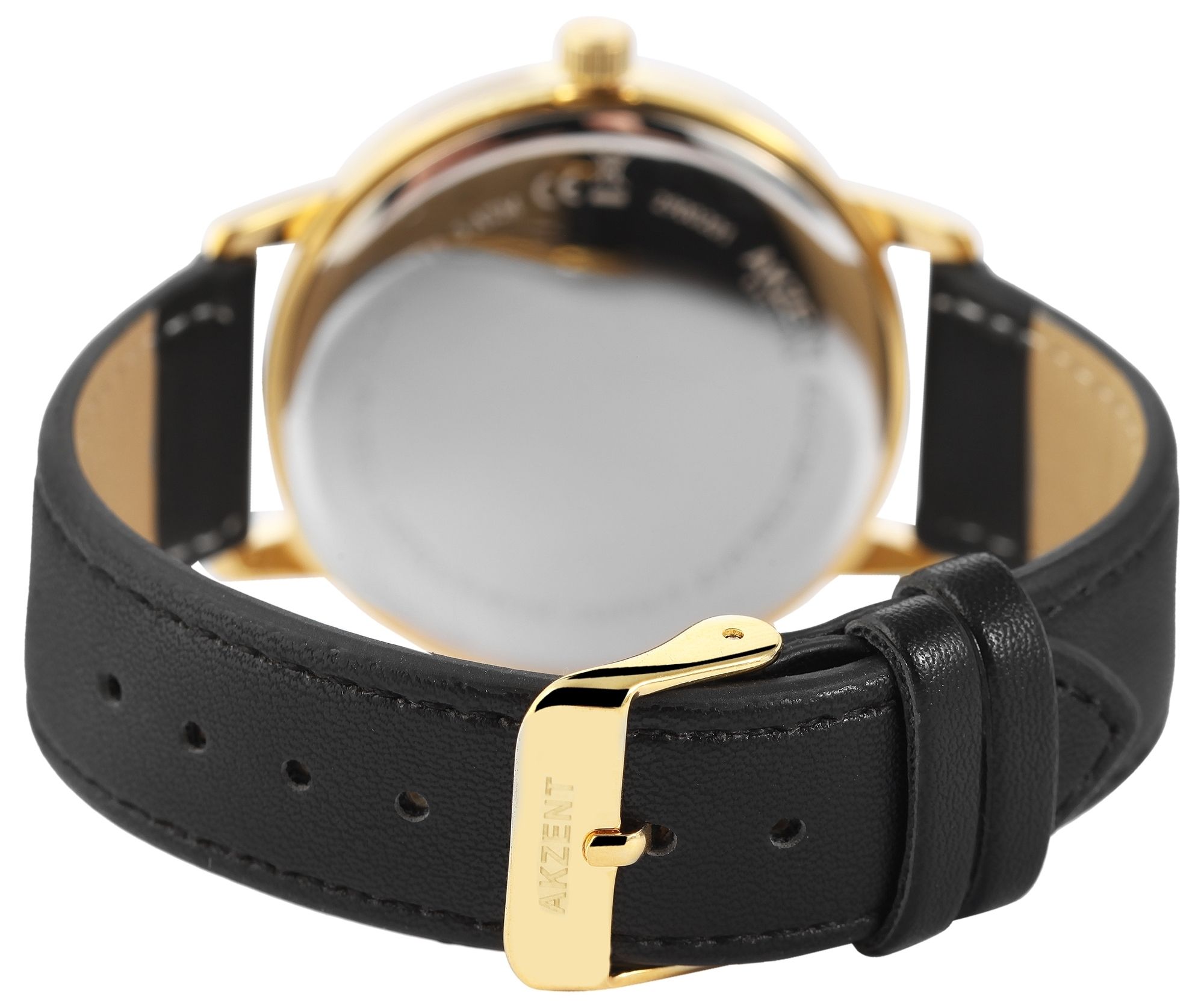 Akzent Exclusive Herrenarmbanduhr mit Lederimitationsarmband