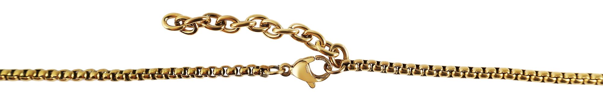 "Joshua" Edelstahlkette 60 + 5 cm mit Anhänger, goldfarben