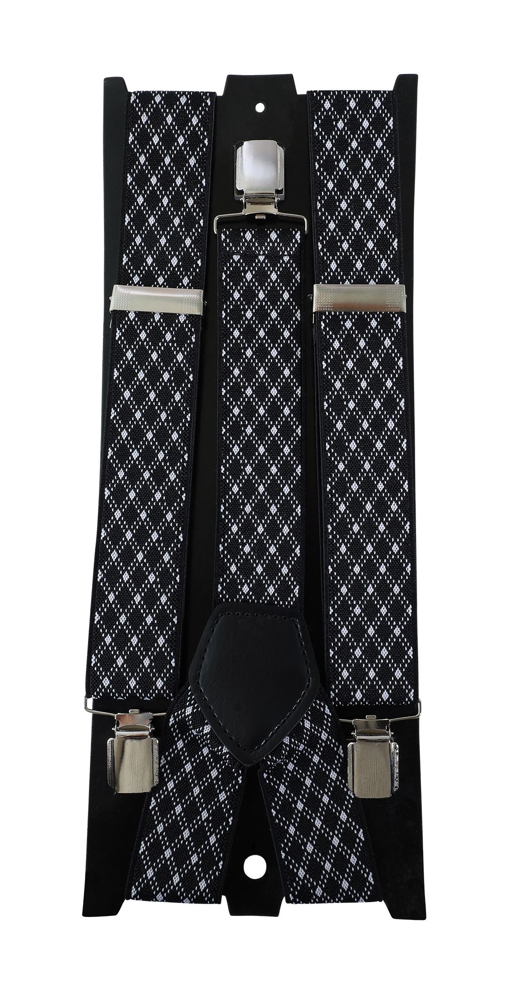 Hosenträger Gesamtlänge 95 cm, schwarz/weiß