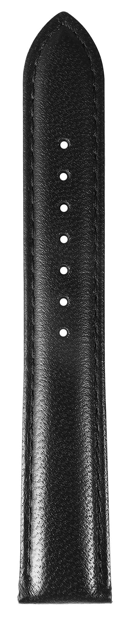 Gr 20 mm Uhrenarmband aus Echtleder in schwarz, genäht