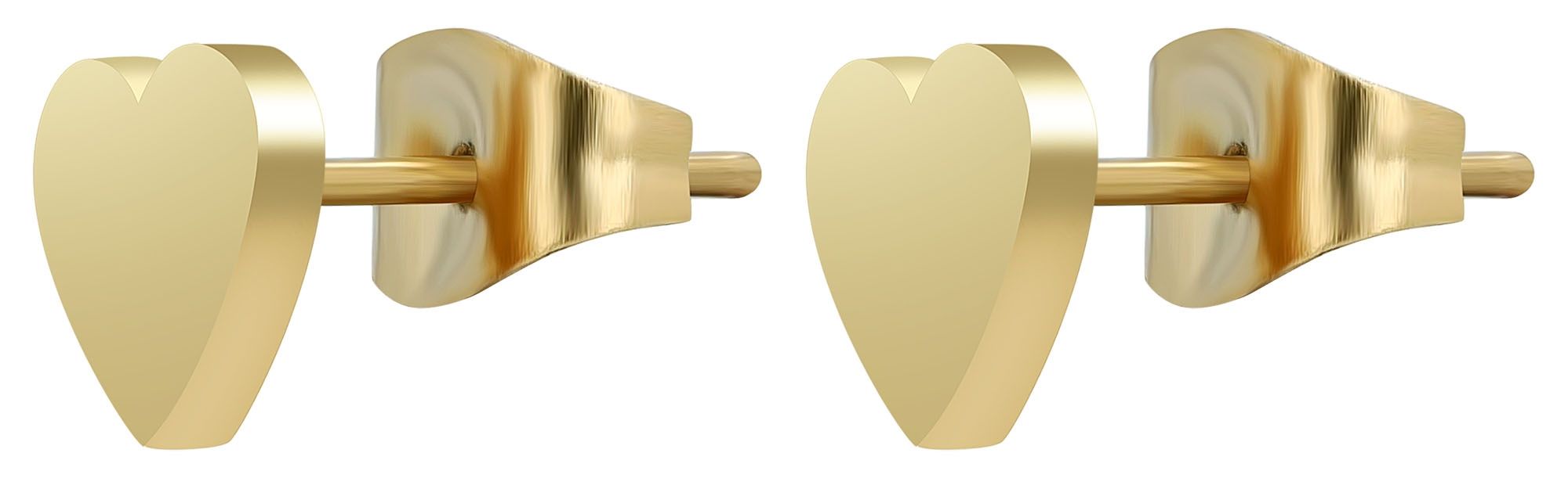 Akzent Herz-Ohrstecker "Zeke" aus Edelstahl, goldfarben