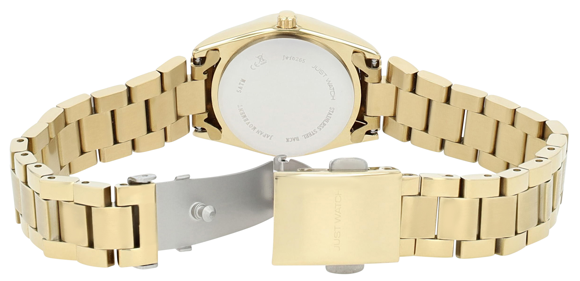 JUST WATCH Damenuhr "Gerda" mit Edelstahlarmband, Ø 26 mm, goldfarben/Perlmutt, 5 ATM