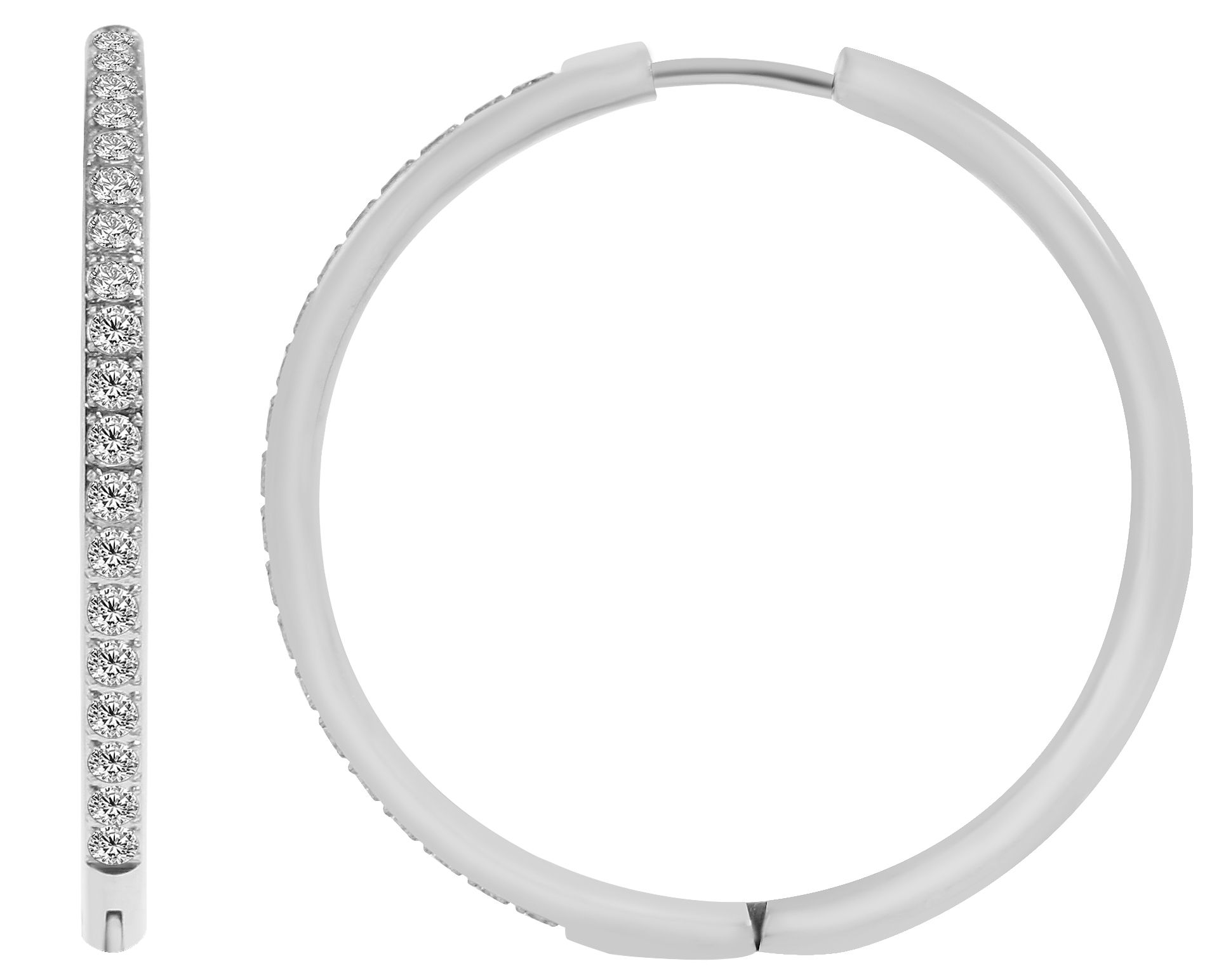 "Lumbi" Medium Creolen aus Edelstahl, Simili, Ø 30 mm/ Breite 2,5 mm