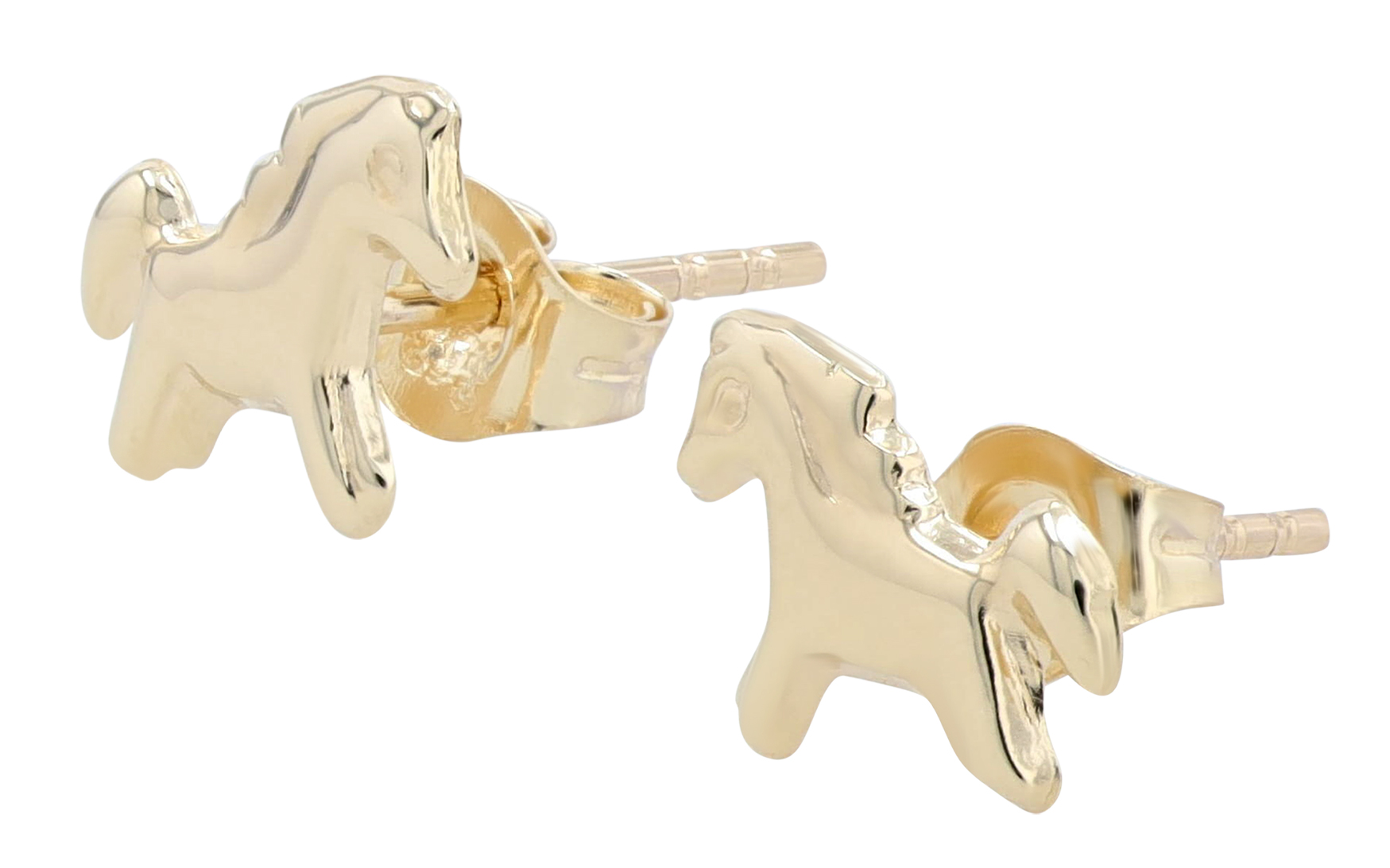 "Hufglanz - Lotta" 333/- Echt Gold Kinder Ohrstecker - Pferd, Gelbgold, 8 Karat