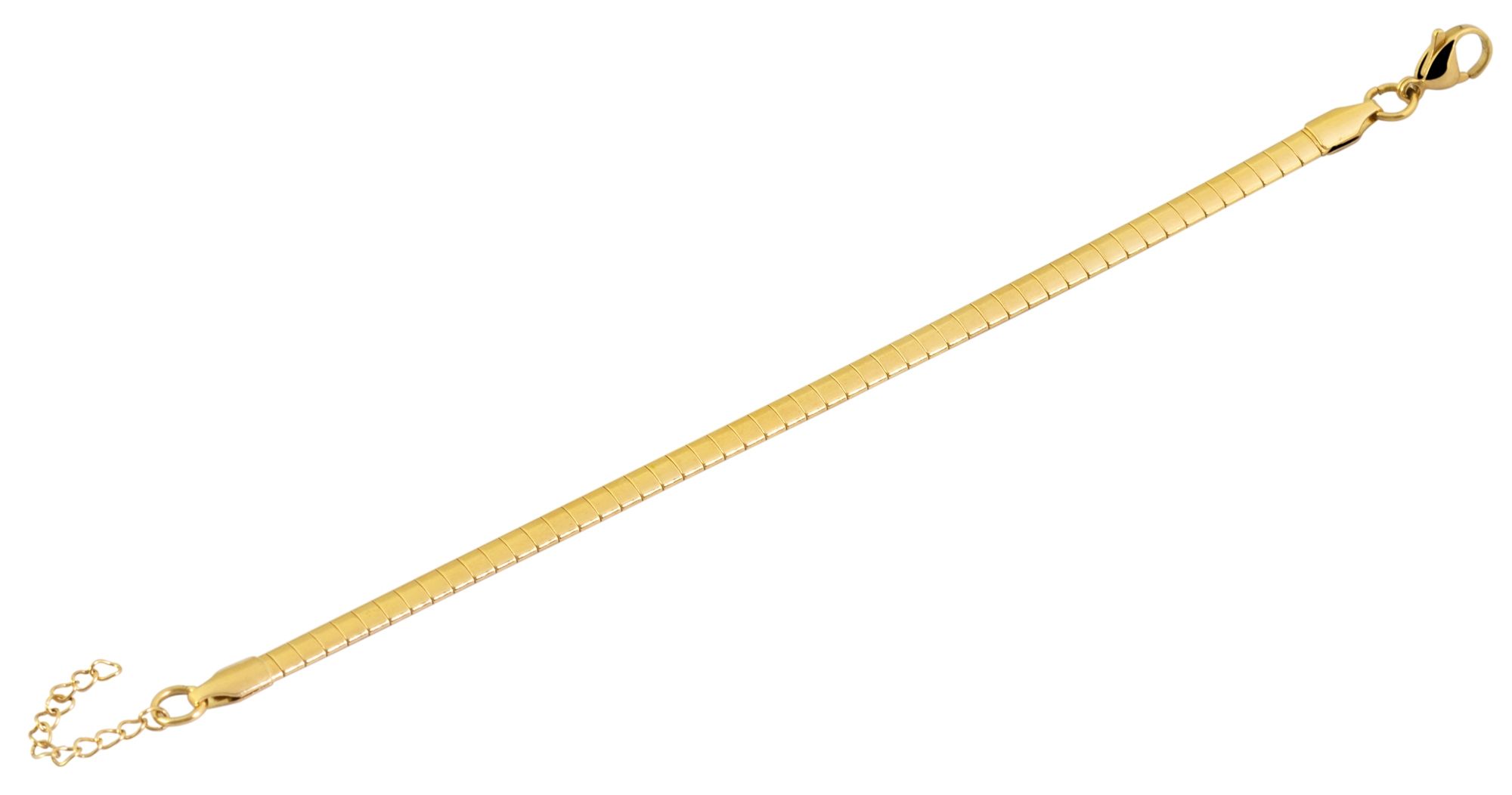 "Giedre" Edelstahl Armband/ Kachel-Gliederarmband, 17+3 cm, goldfarben