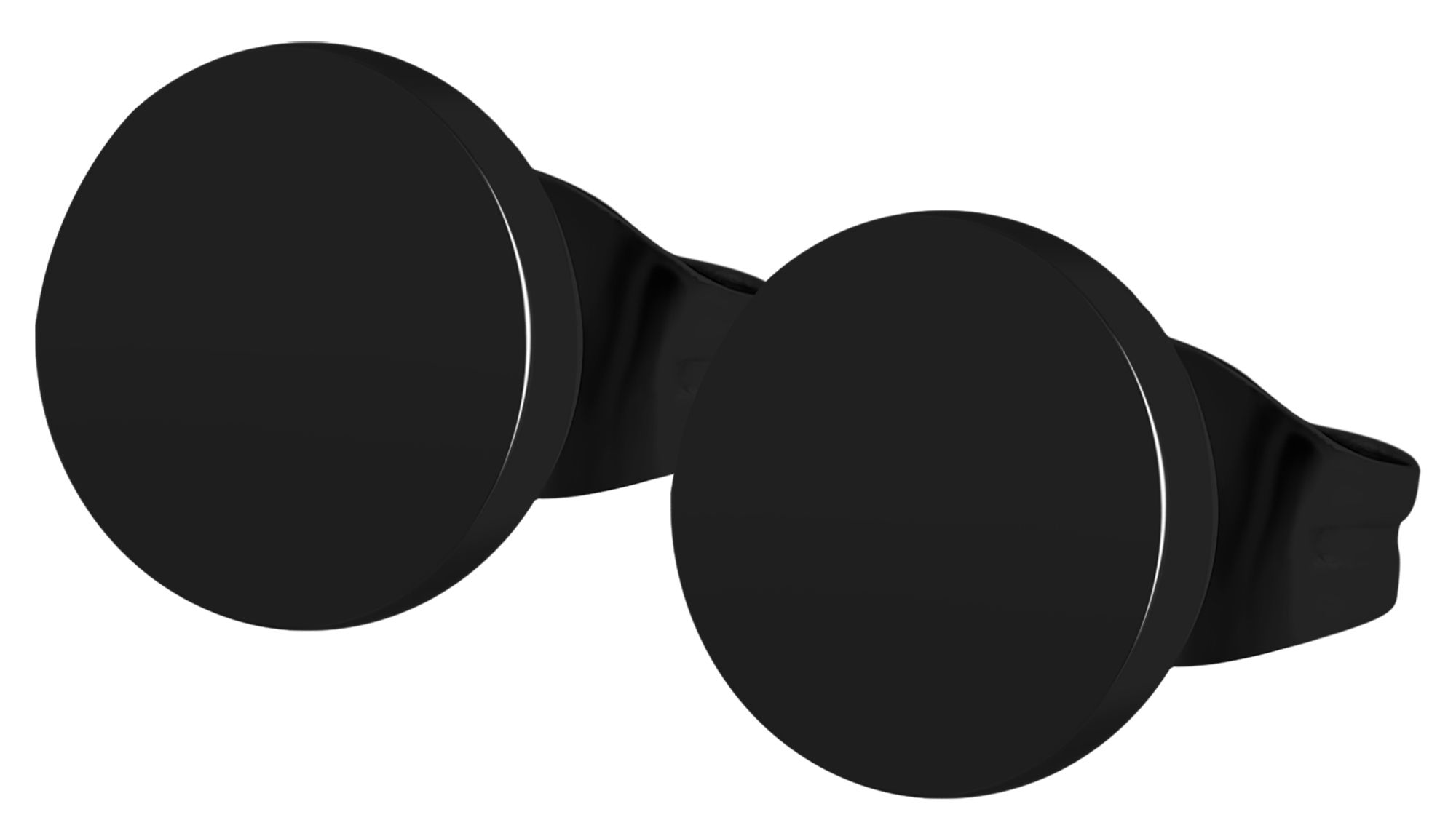 Akzent Ohrstecker, Edelstahl, rund, schwarz
